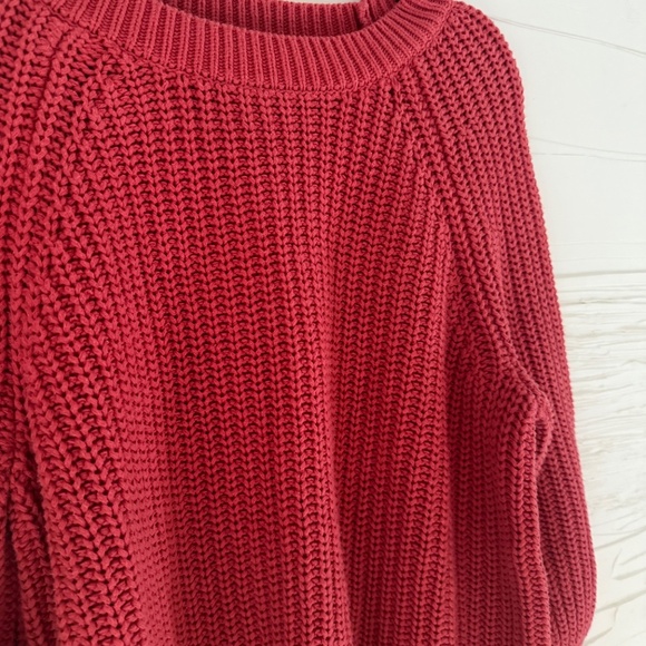 Aerie | Size S | Cozy Chunky Knit Red Sweater - Picture 3 of 6